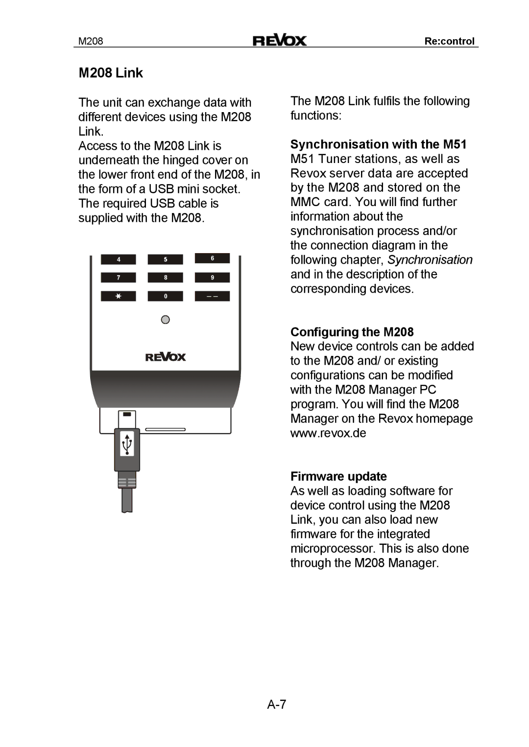 Revox manual M208 Link 