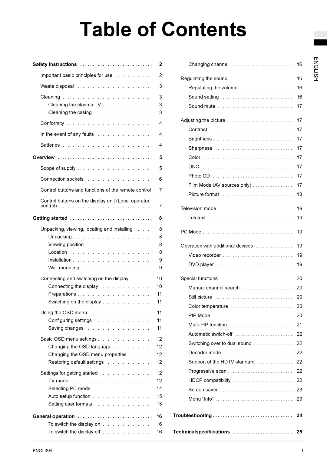 Revox M642 HD manual Table of Contents 