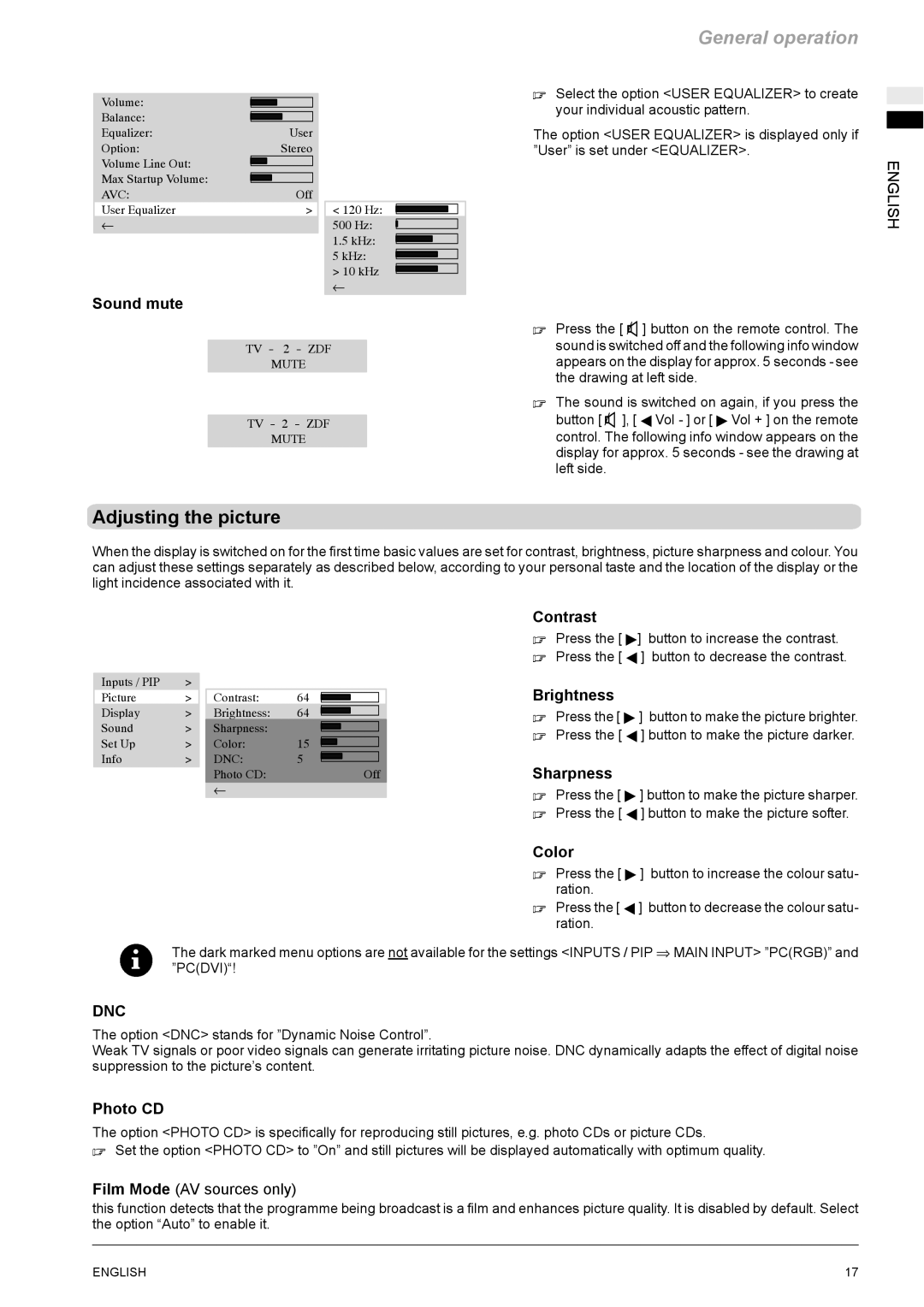 Revox M642 HD manual Adjusting the picture 