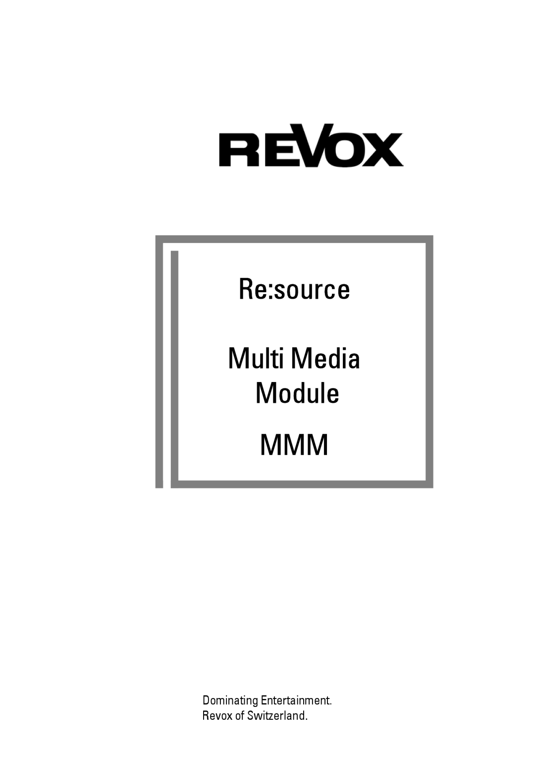 Revox MMM manual Mmm 