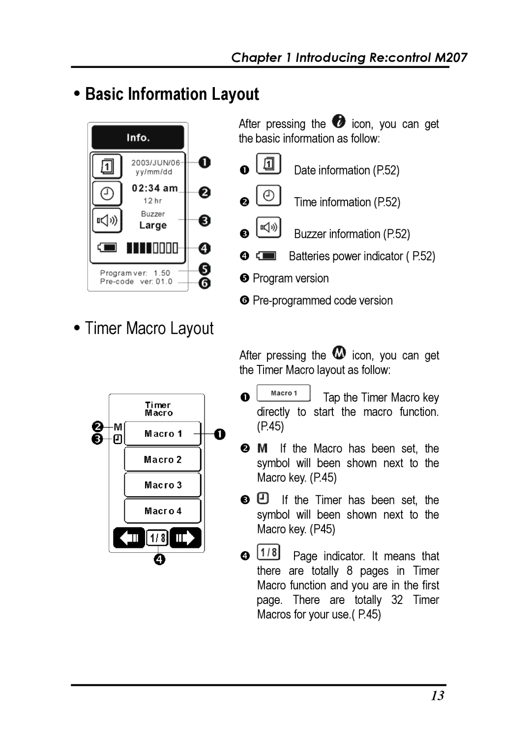 Revox Recontrol M207 user manual Basic Information Layout 