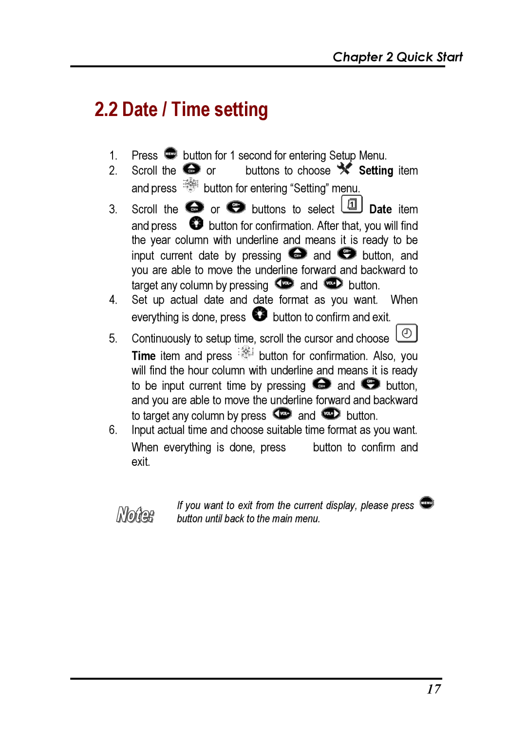 Revox Recontrol M207 user manual Date / Time setting 