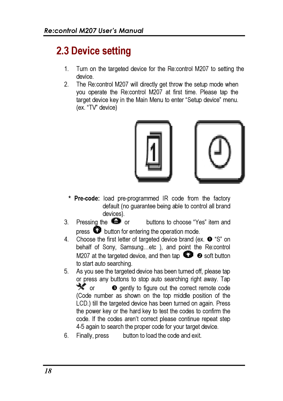 Revox Recontrol M207 user manual Device setting 