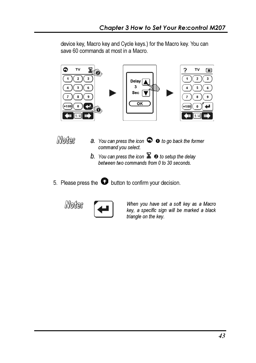 Revox Recontrol M207 user manual Please press the button to confirm your decision 