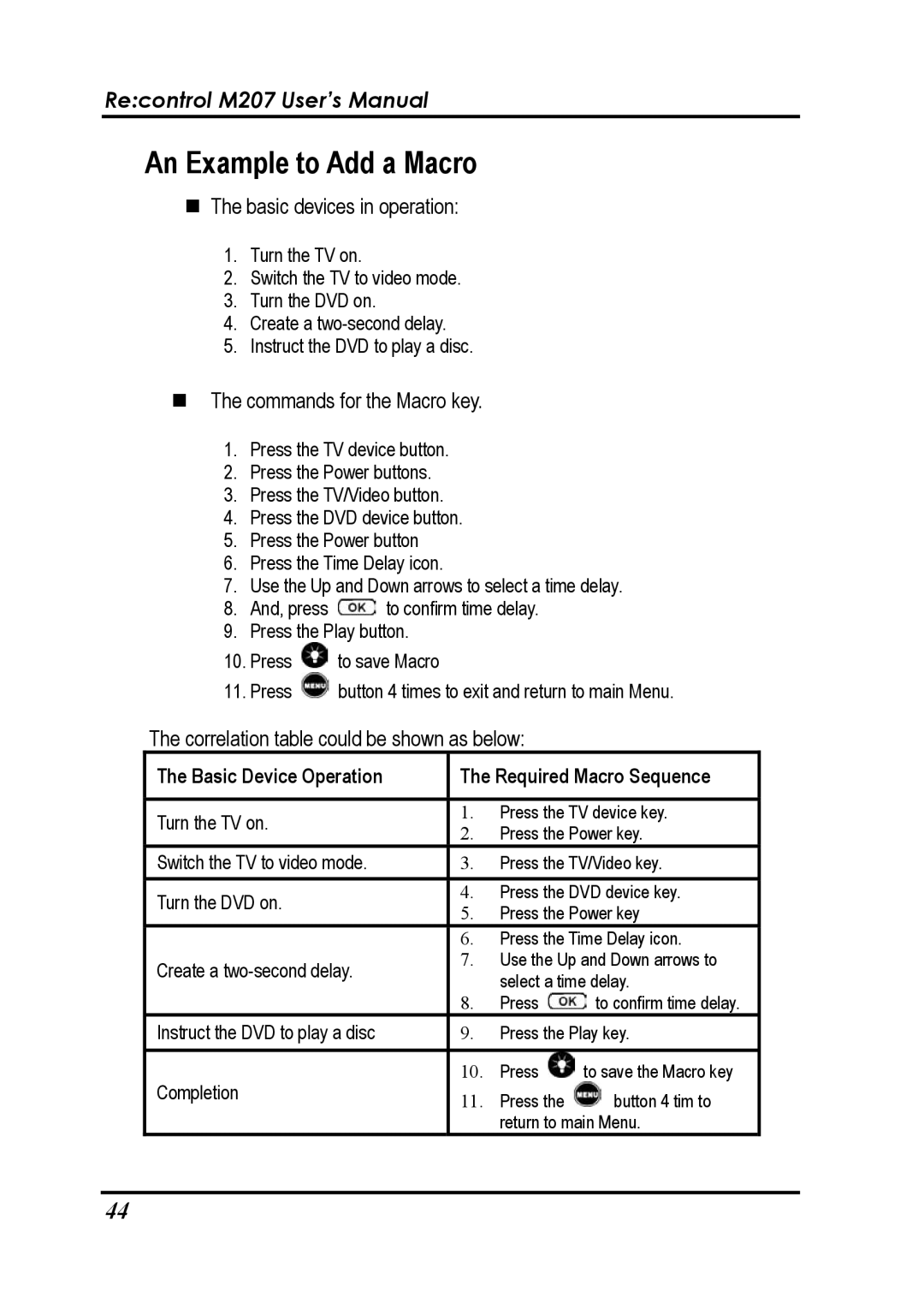 Revox Recontrol M207 user manual An Example to Add a Macro 