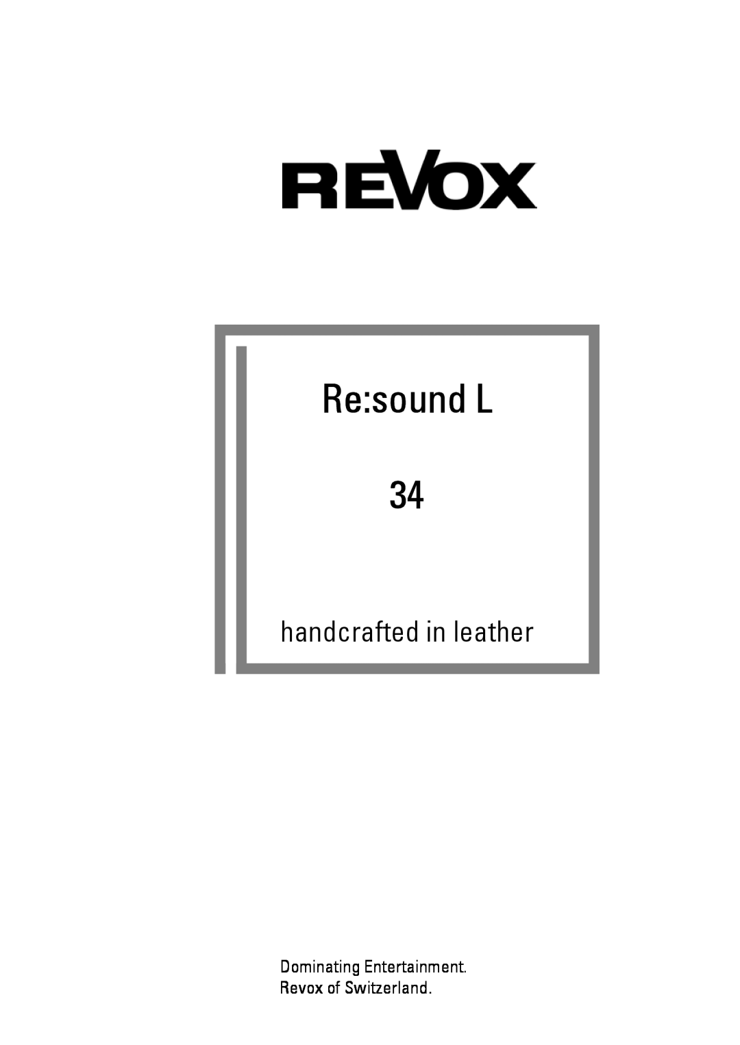 Revox Re:sound L 34 manual Re sound L, handcrafted in leather 