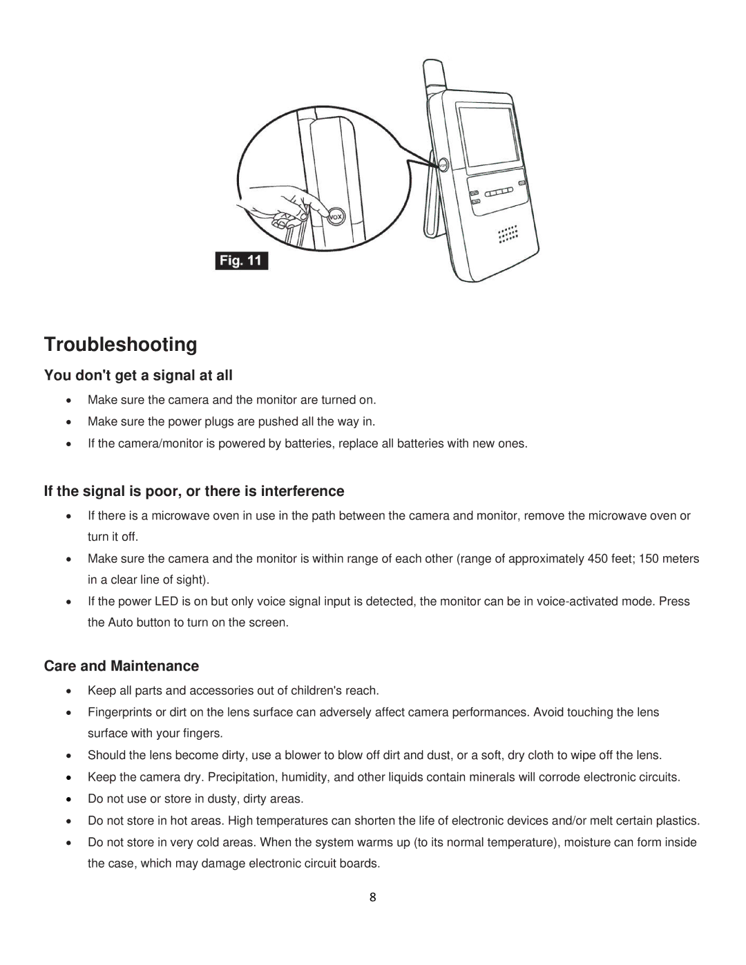 RF-Link Technology ABM-4161 user manual You dont get a signal at all, If the signal is poor, or there is interference 