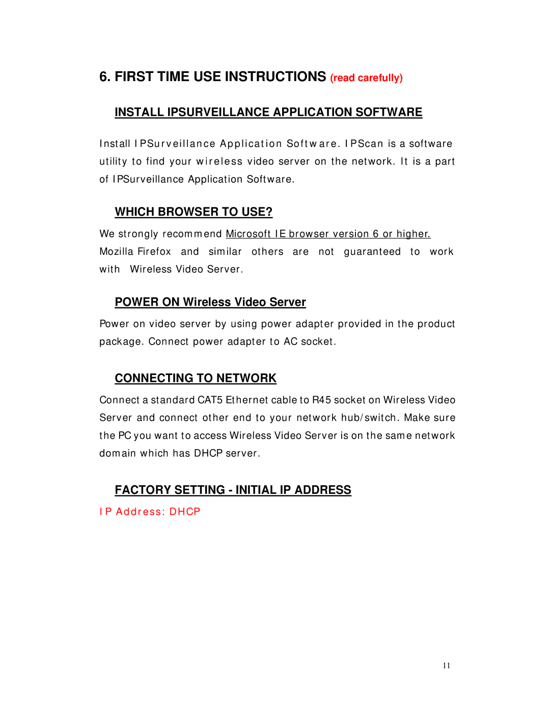 RF-Link Technology AWS-5832-VSR Install Ipsurveillance Application Software, Which Browser to USE?, Connecting to Network 