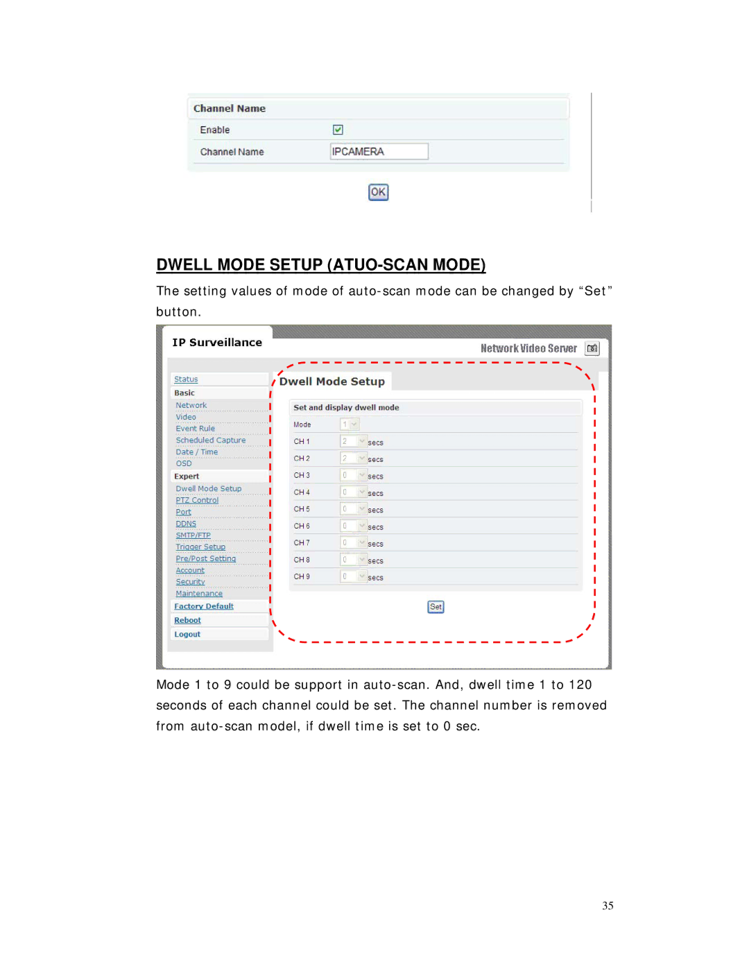 RF-Link Technology AWS-5832-VSR user manual Dwell Mode Setup ATUO-SCAN Mode 