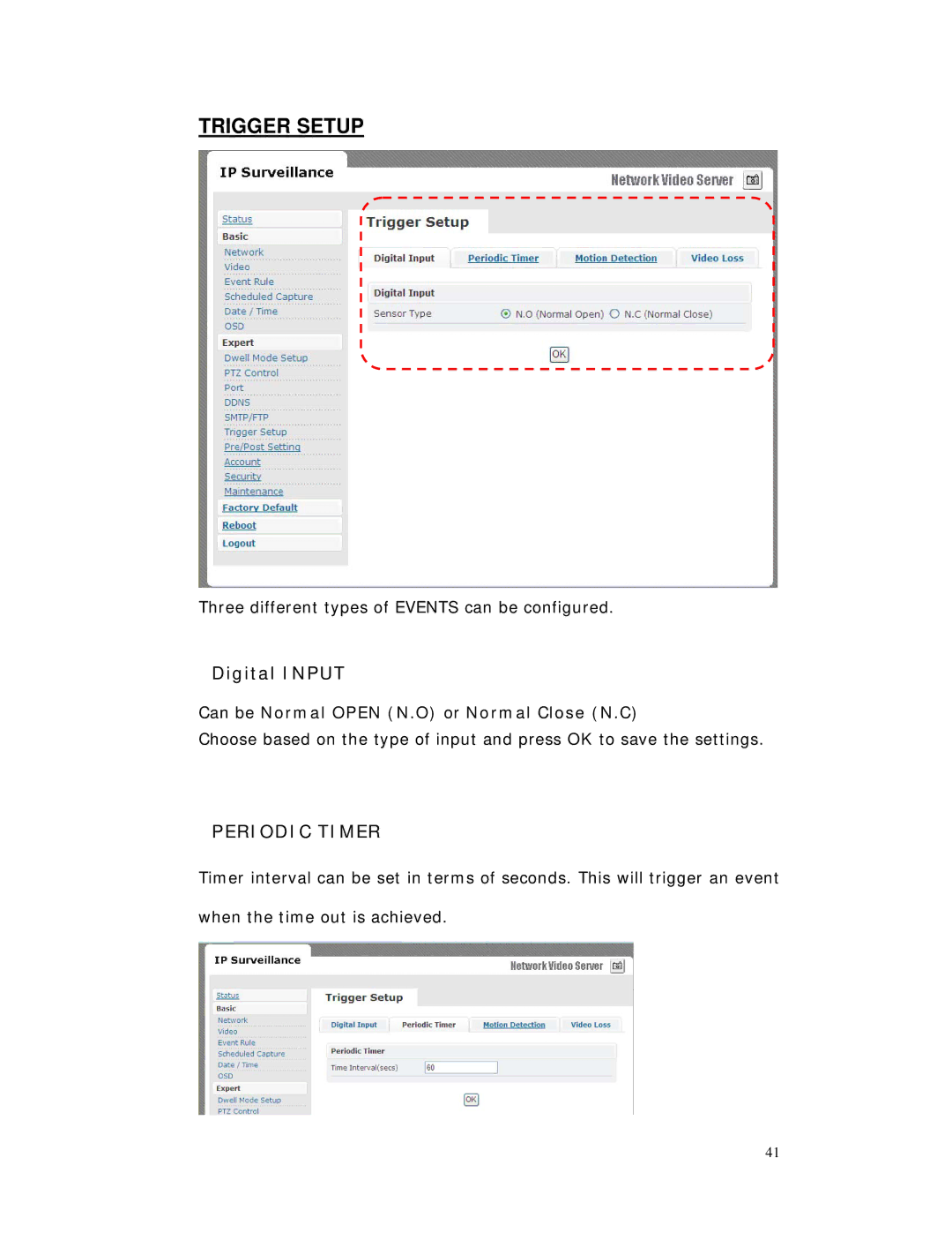 RF-Link Technology AWS-5832-VSR user manual Trigger Setup, Periodic Timer 