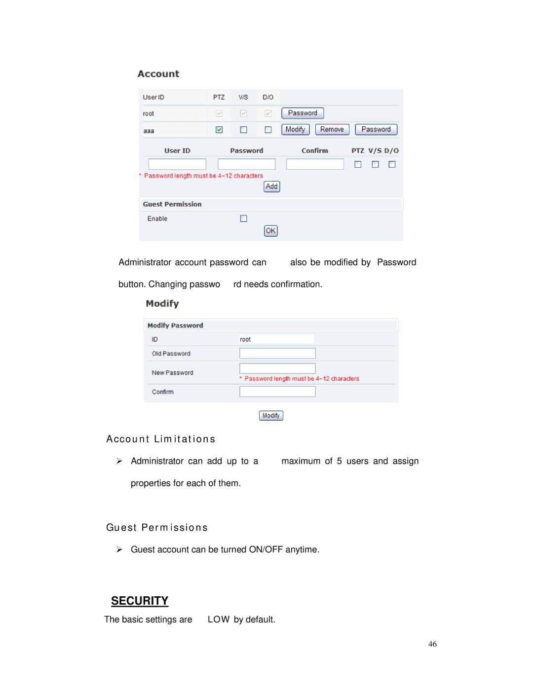 RF-Link Technology AWS-5832-VSR user manual Security 