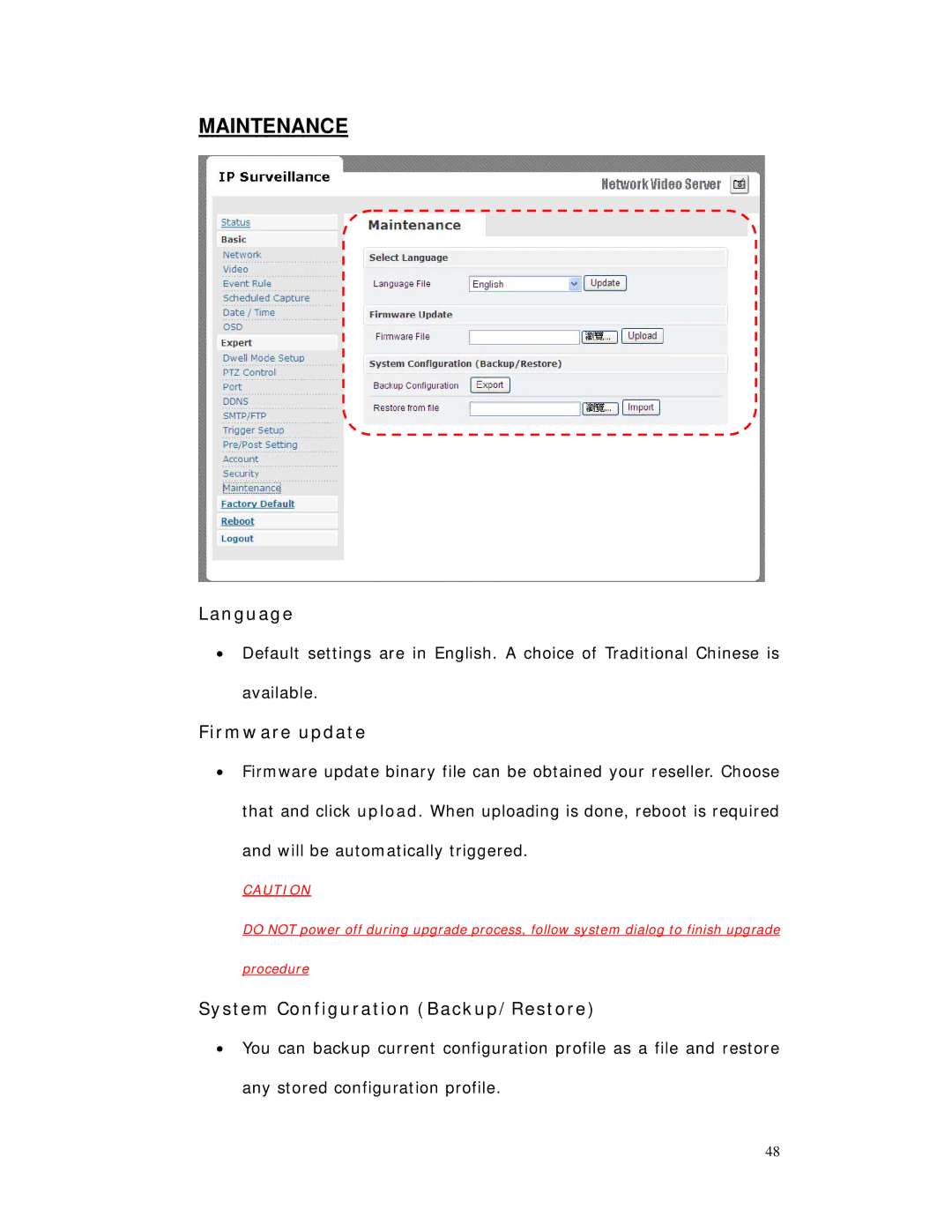 RF-Link Technology AWS-5832-VSR user manual Maintenance, Firmware update 