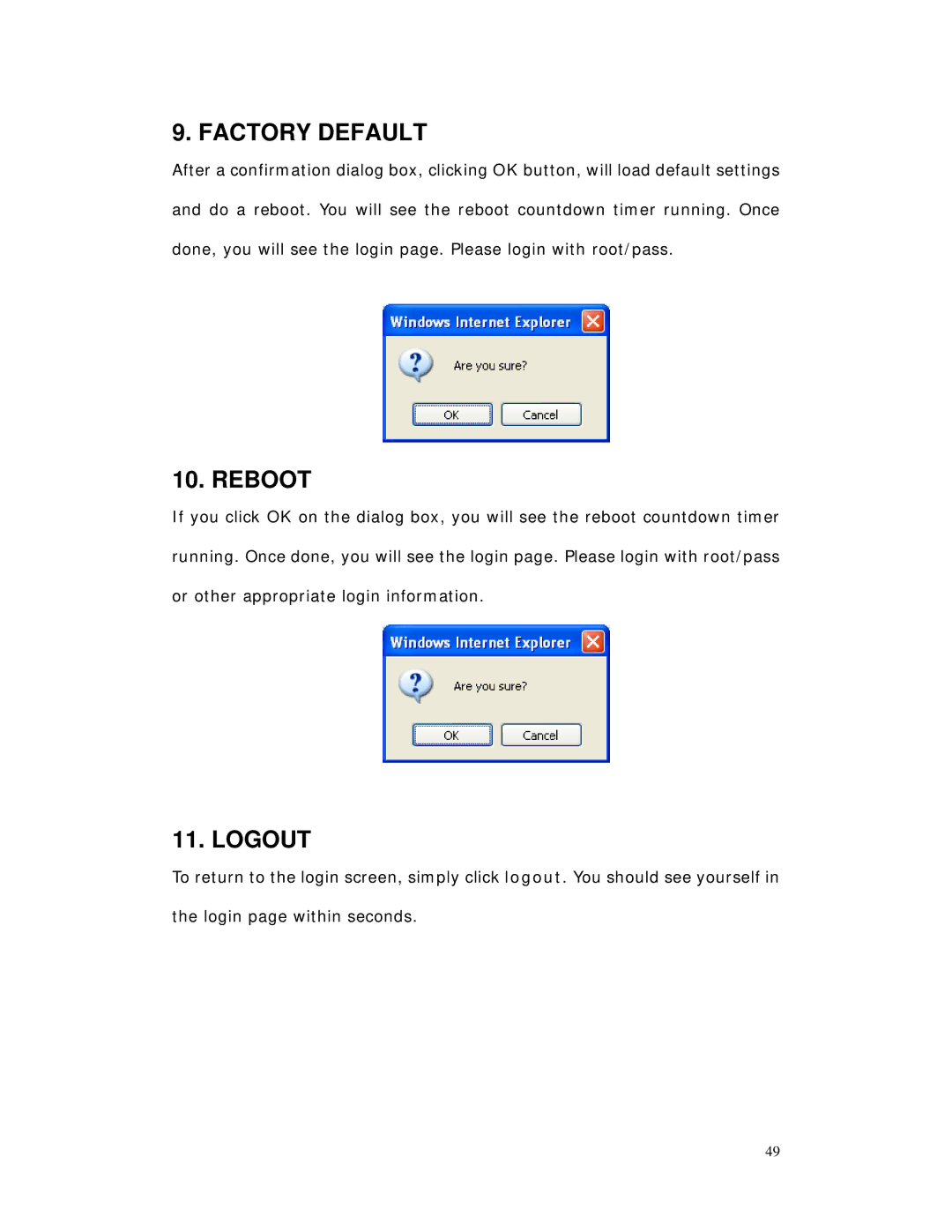 RF-Link Technology AWS-5832-VSR user manual Factory Default 