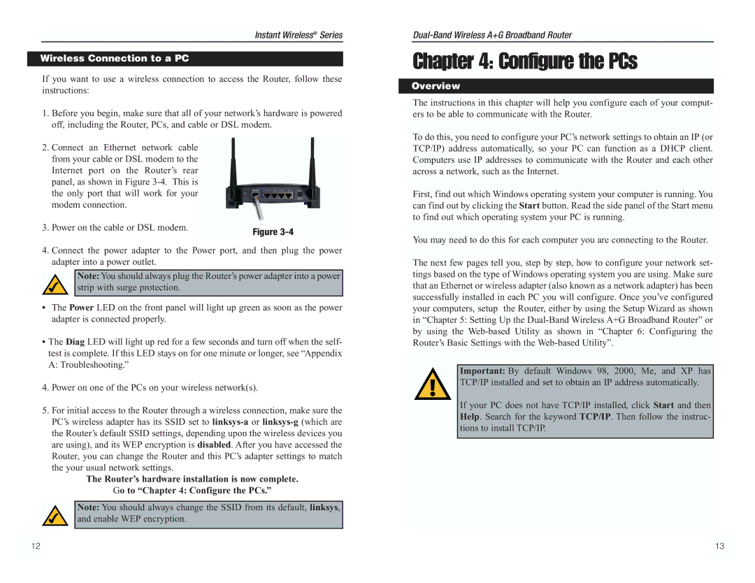 RF-Link Technology WRT55AG manual Configure the PCs, Wireless Connection to a PC 