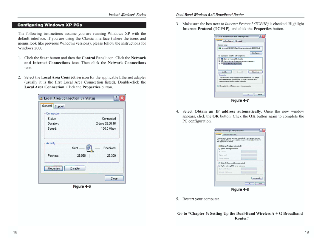 RF-Link Technology WRT55AG manual Configuring Windows XP PCs 