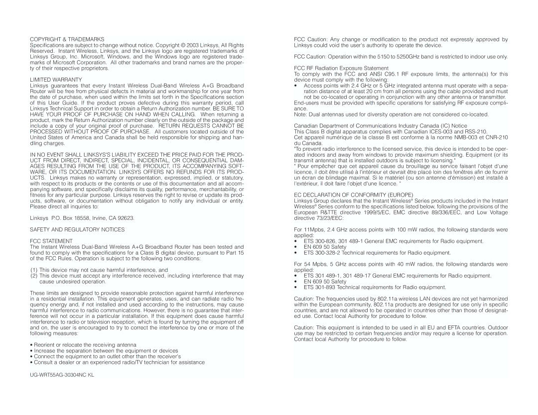 RF-Link Technology WRT55AG manual Copyright & Trademarks 