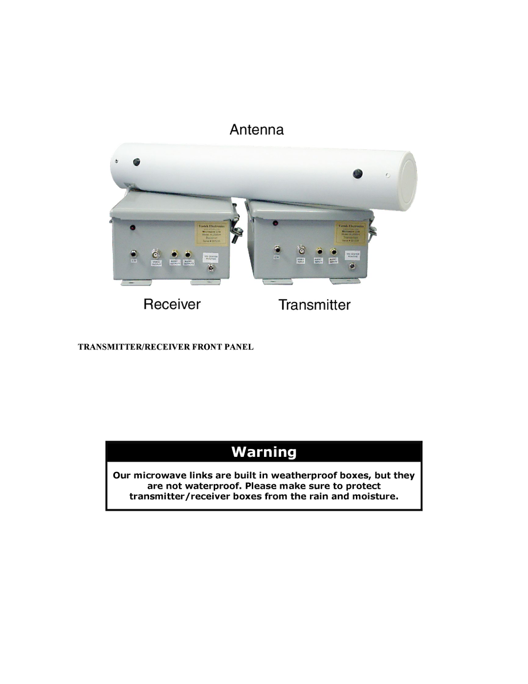 RF-Link Technology XL-2000/H operating instructions TRANSMITTER/RECEIVER Front Panel 