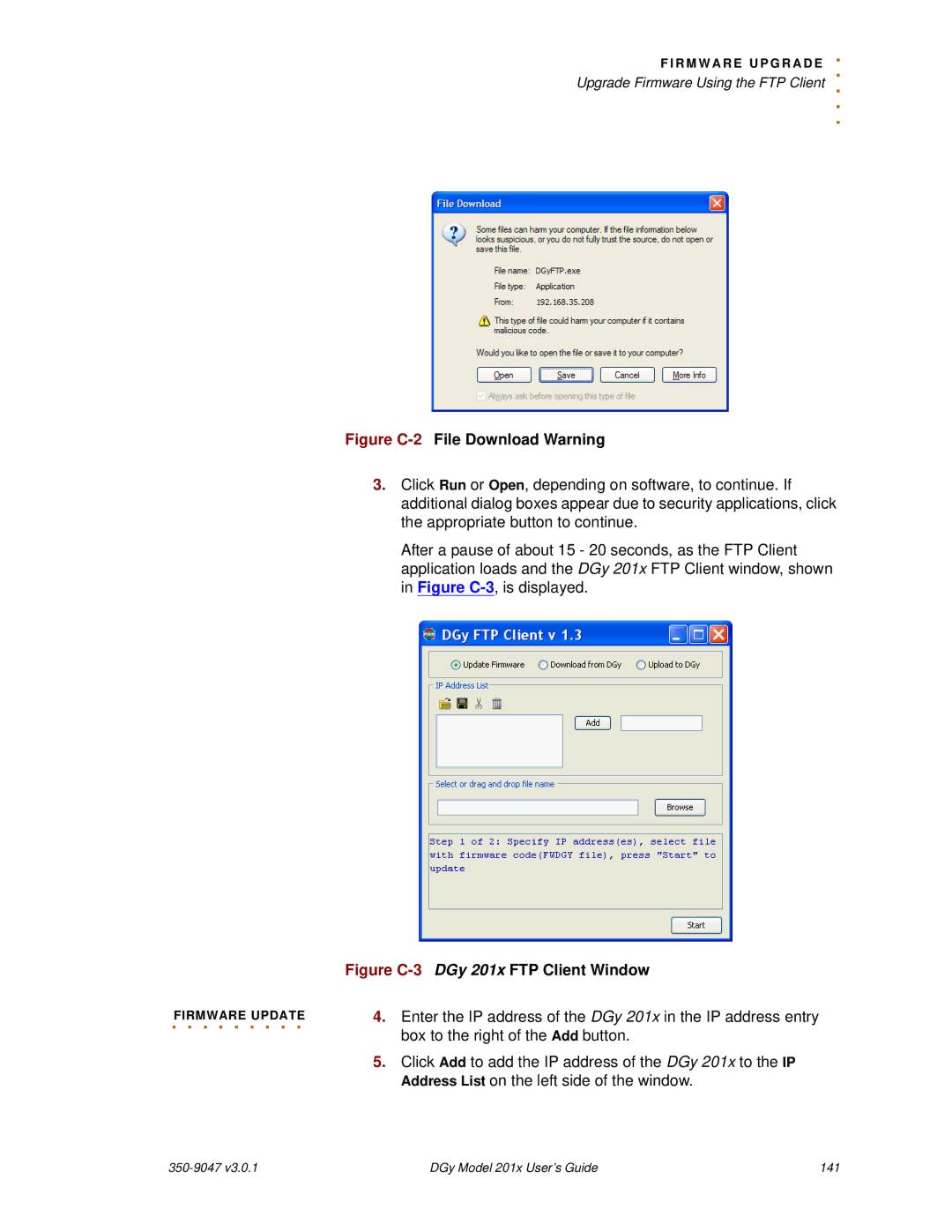 RGB Spectrum DGy 201x manual Figure C-2File Download Warning 