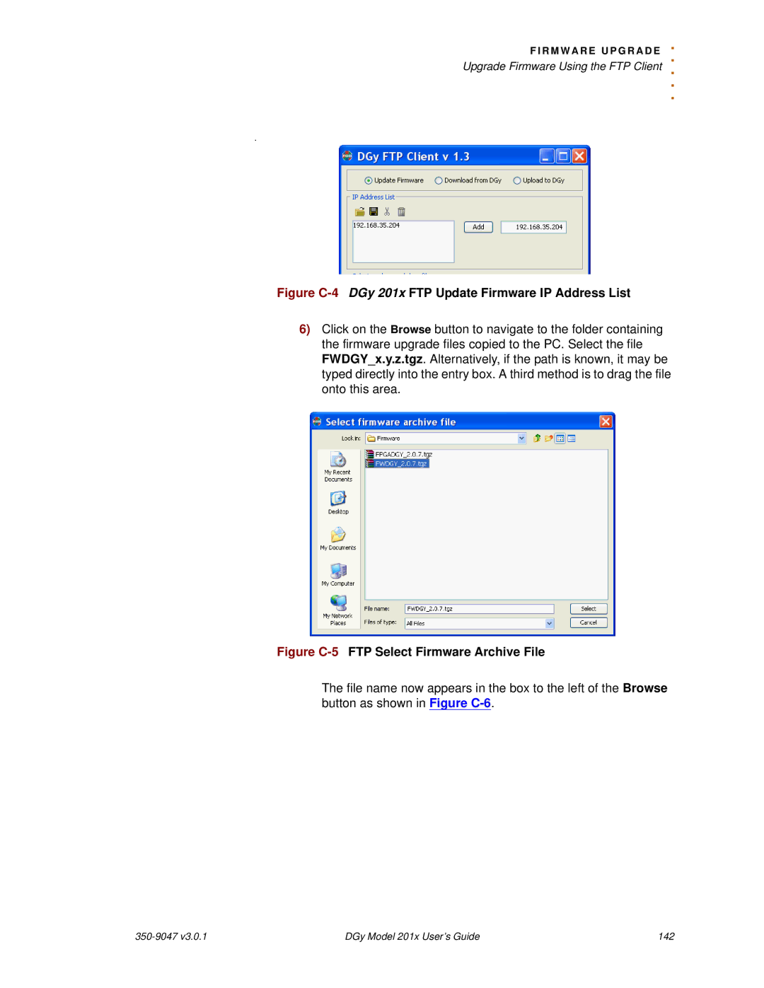 RGB Spectrum manual Figure C-4DGy 201x FTP Update Firmware IP Address List 