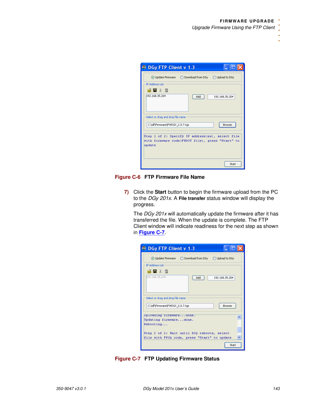 RGB Spectrum DGy 201x manual Figure C-6FTP Firmware File Name 