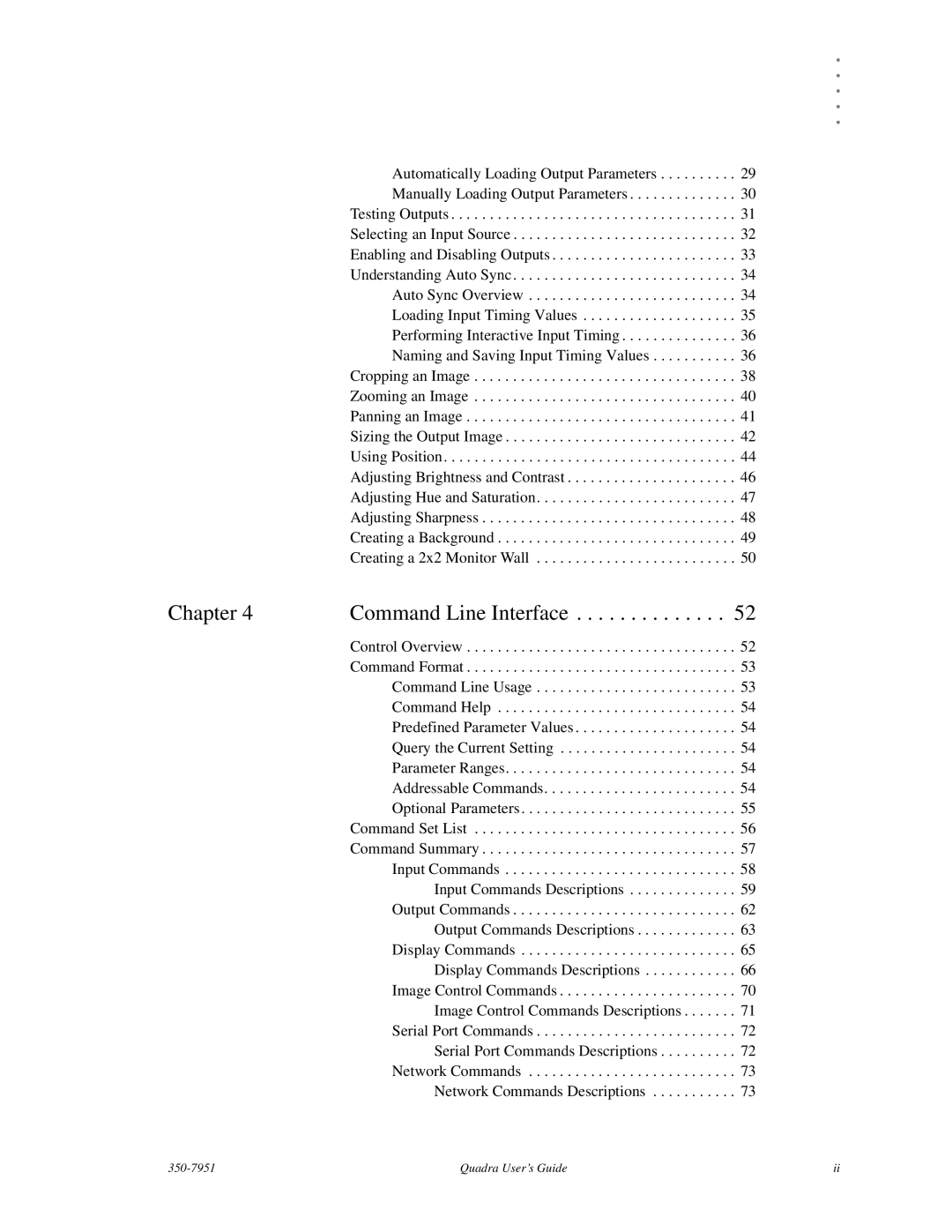 RGB Spectrum Quadra User's Guide manual Command Line Interface 