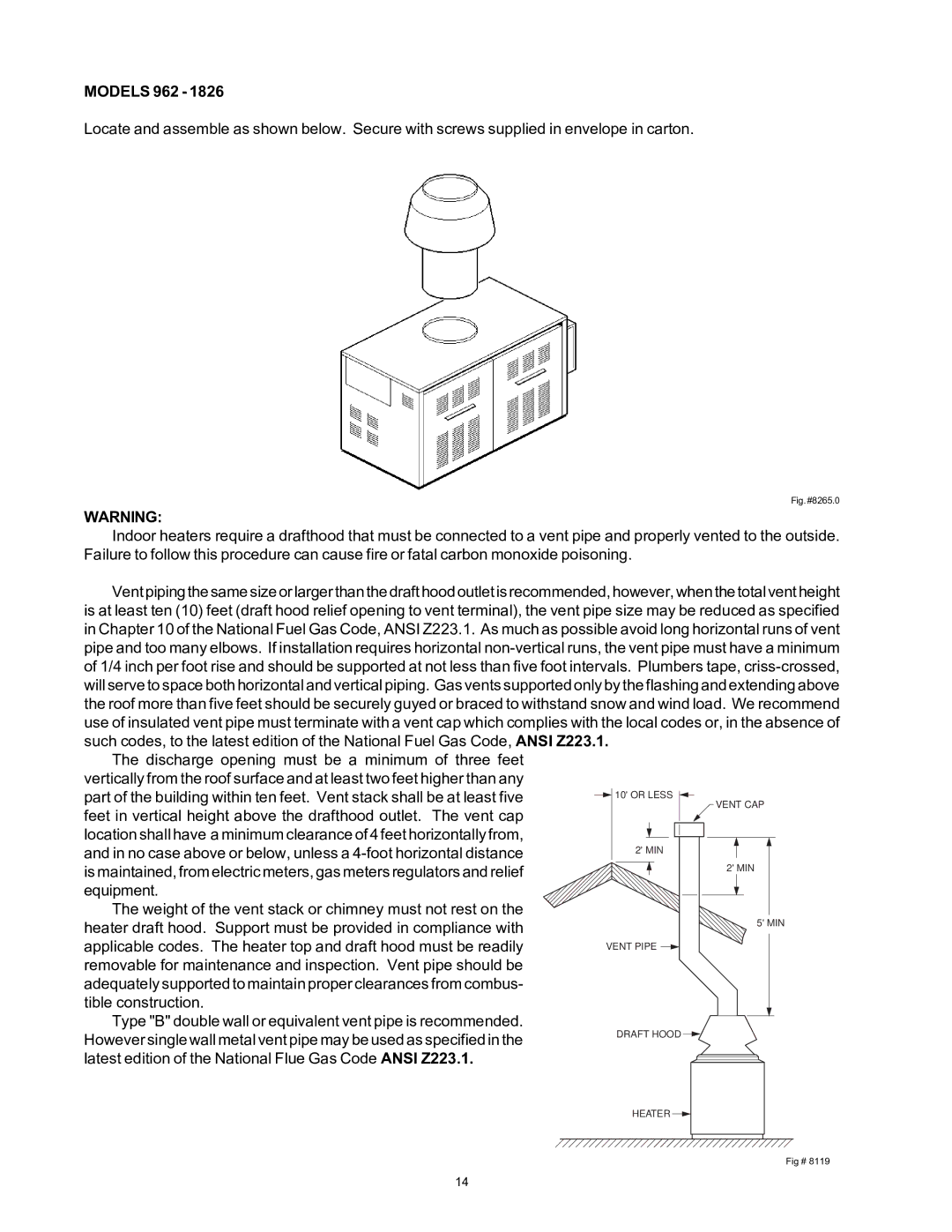 Rheem 136-1826 installation instructions 