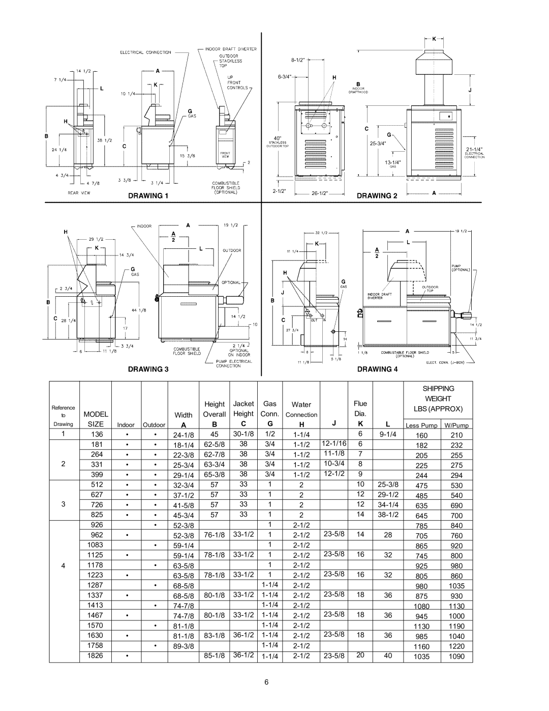 Rheem 136-1826 installation instructions Shipping 