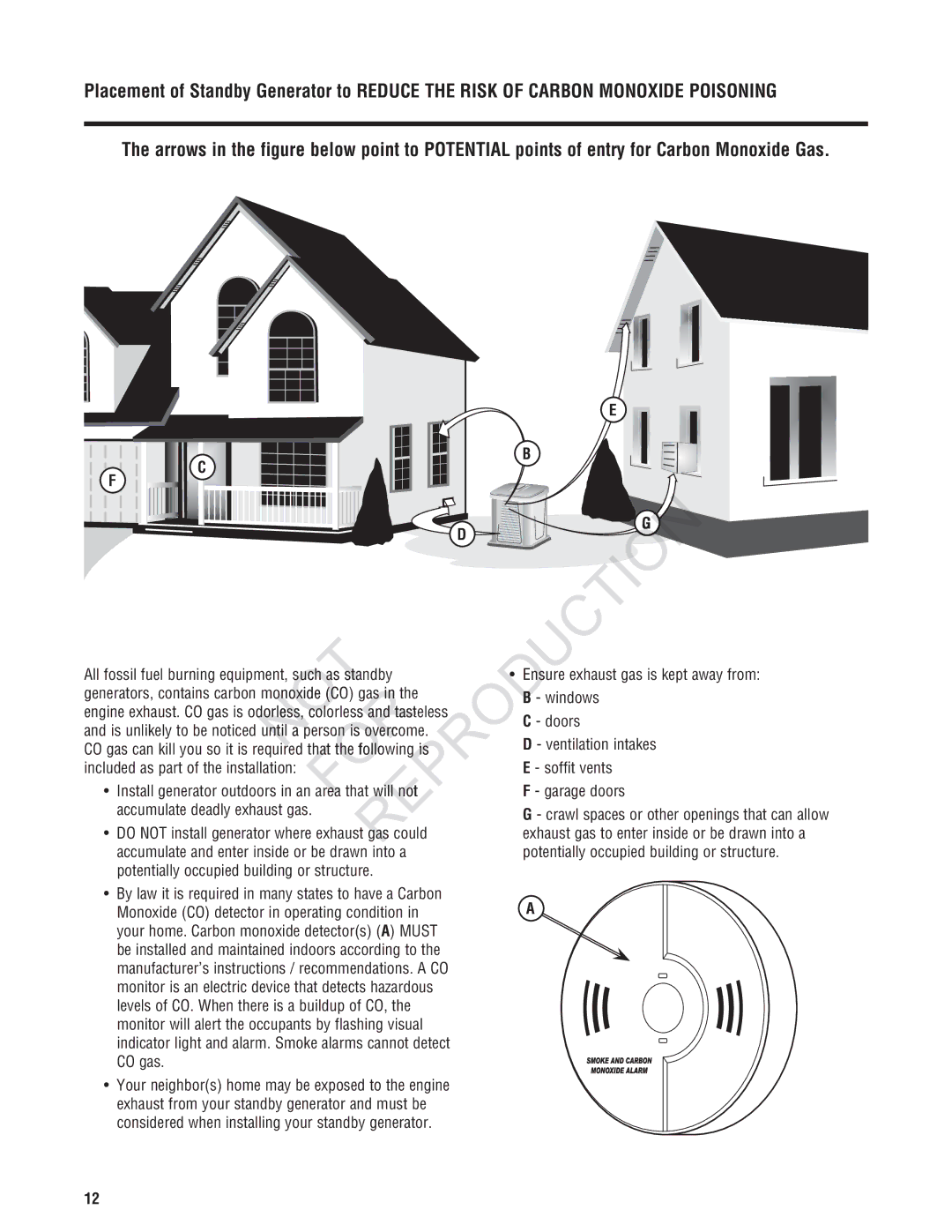 Rheem GEN12AD-V Dby, Windows, Doors, Is overc me, Ventilation intakes, Ing is, Soffit vents, Garage doors 