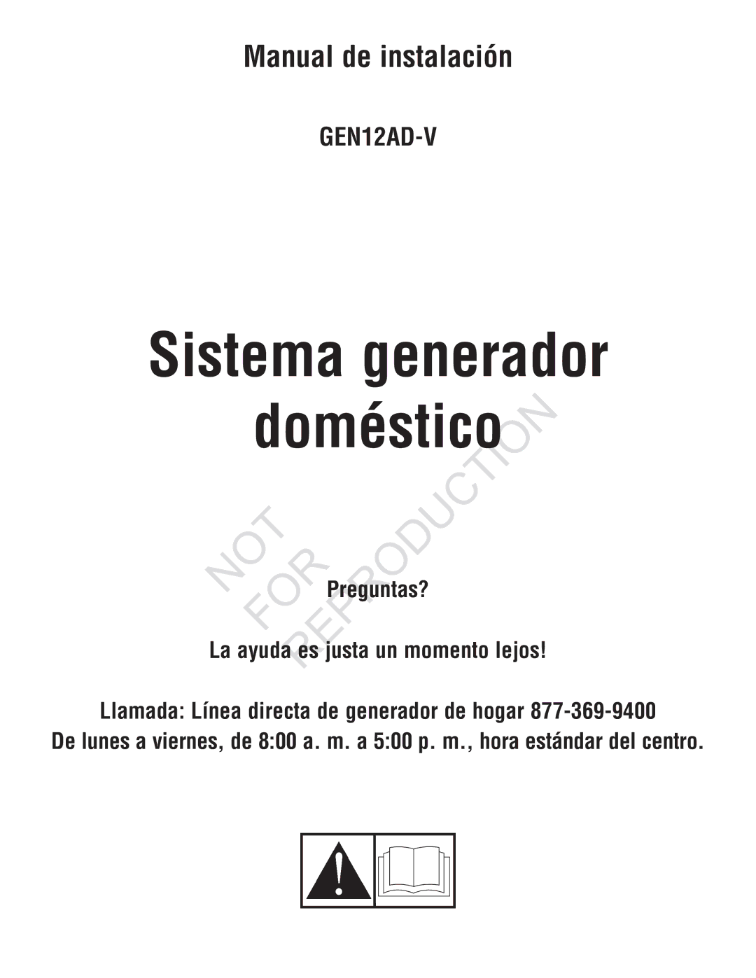 Rheem Generator Systems, GEN12AD-V installation manual Sistema generador 