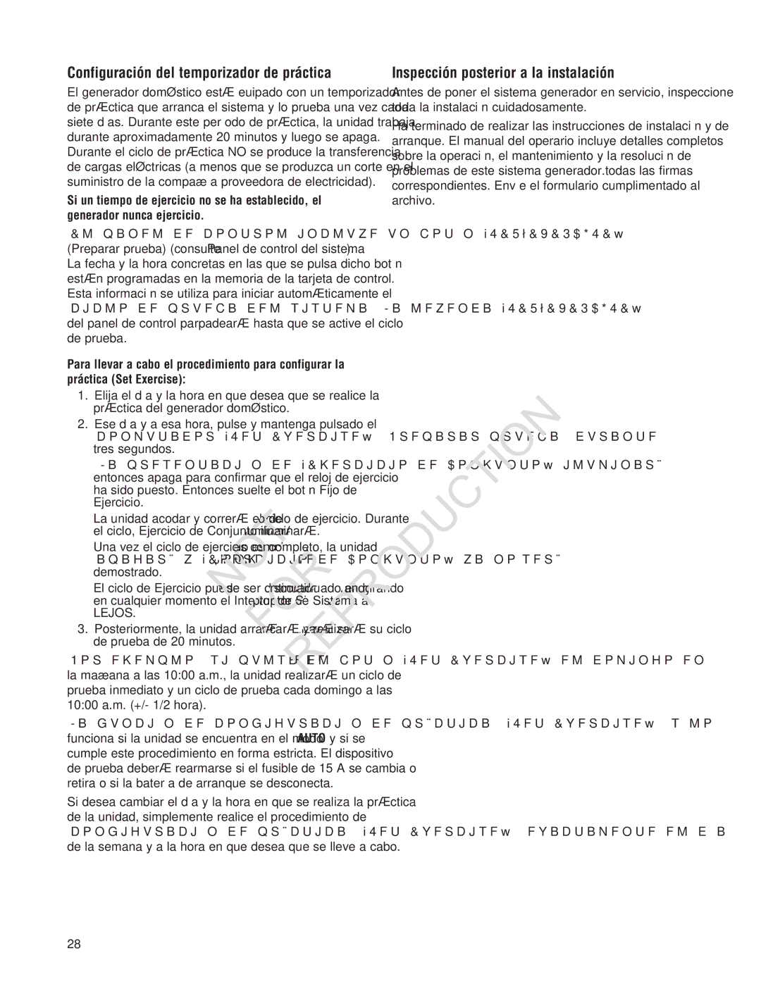 Rheem GEN12AD-V, Generator Systems Configuración del temporizador de práctica, Inspección posterior a la instalación 