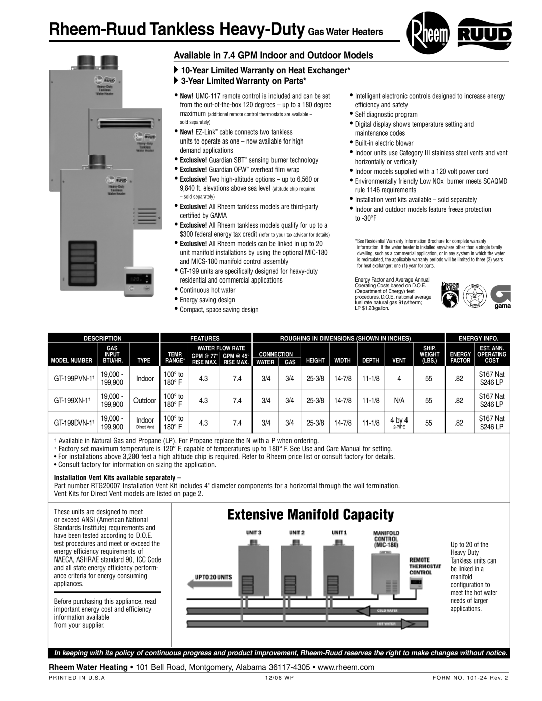 Rheem GT-199PVN-1 warranty Exclusive! Guardian OFW overheat film wrap, 100 to 25-3/8 14-7/8 11-1/8, 180 F, GT-199XN-1 