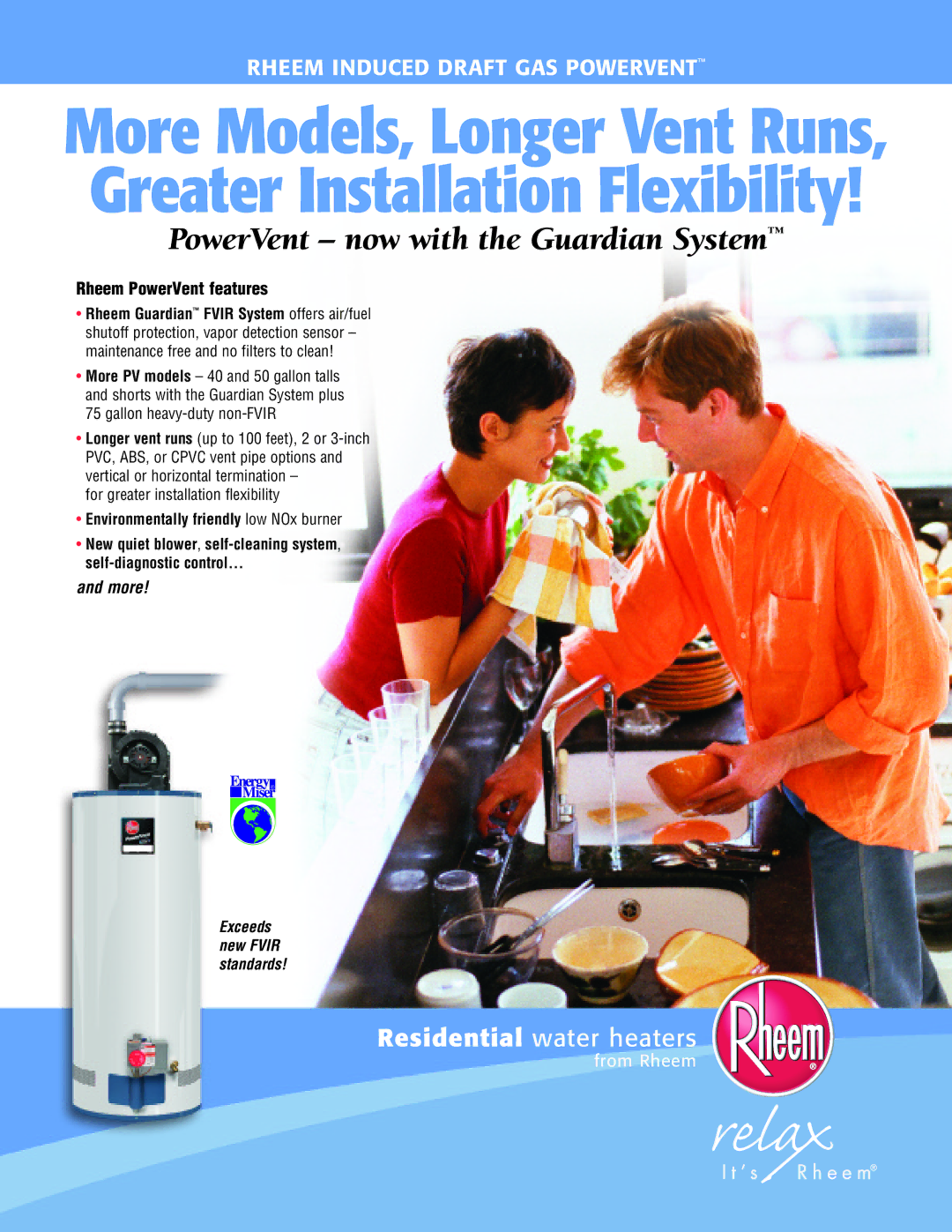 Rheem Guardian PowerVent manual PowerVent now with the Guardian System 