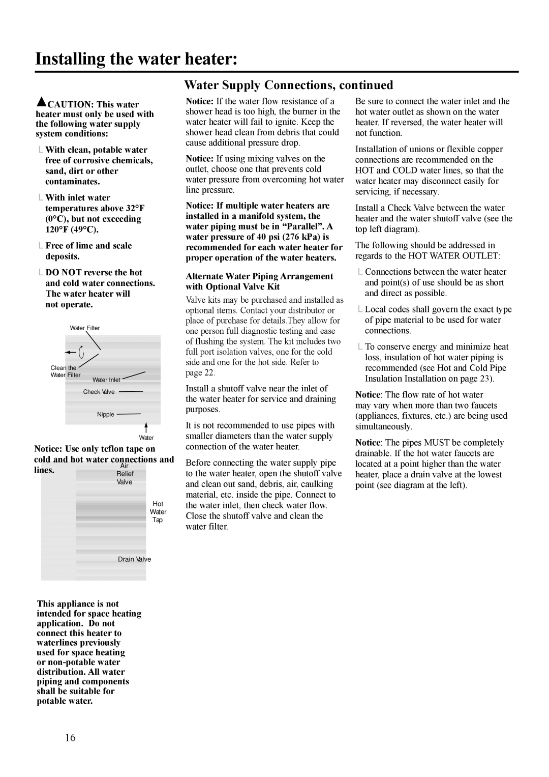 Rheem PH-25RDVS, P), RUTG-66DV, RMTG-66DV, ECO-180DV warranty Cold and hot water connections Lines.Air 