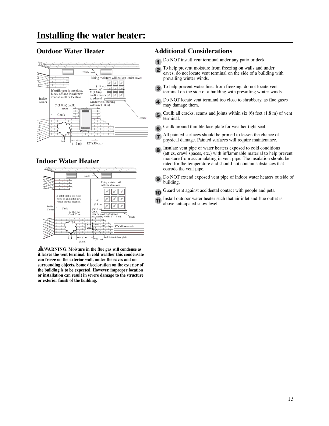 Rheem RMTG2-42(PVN)(PVP), PTG2-42(PVN)(PVP), PH-16(FISN)(FISP) warranty Indoor Water Heater, Additional Considerations 