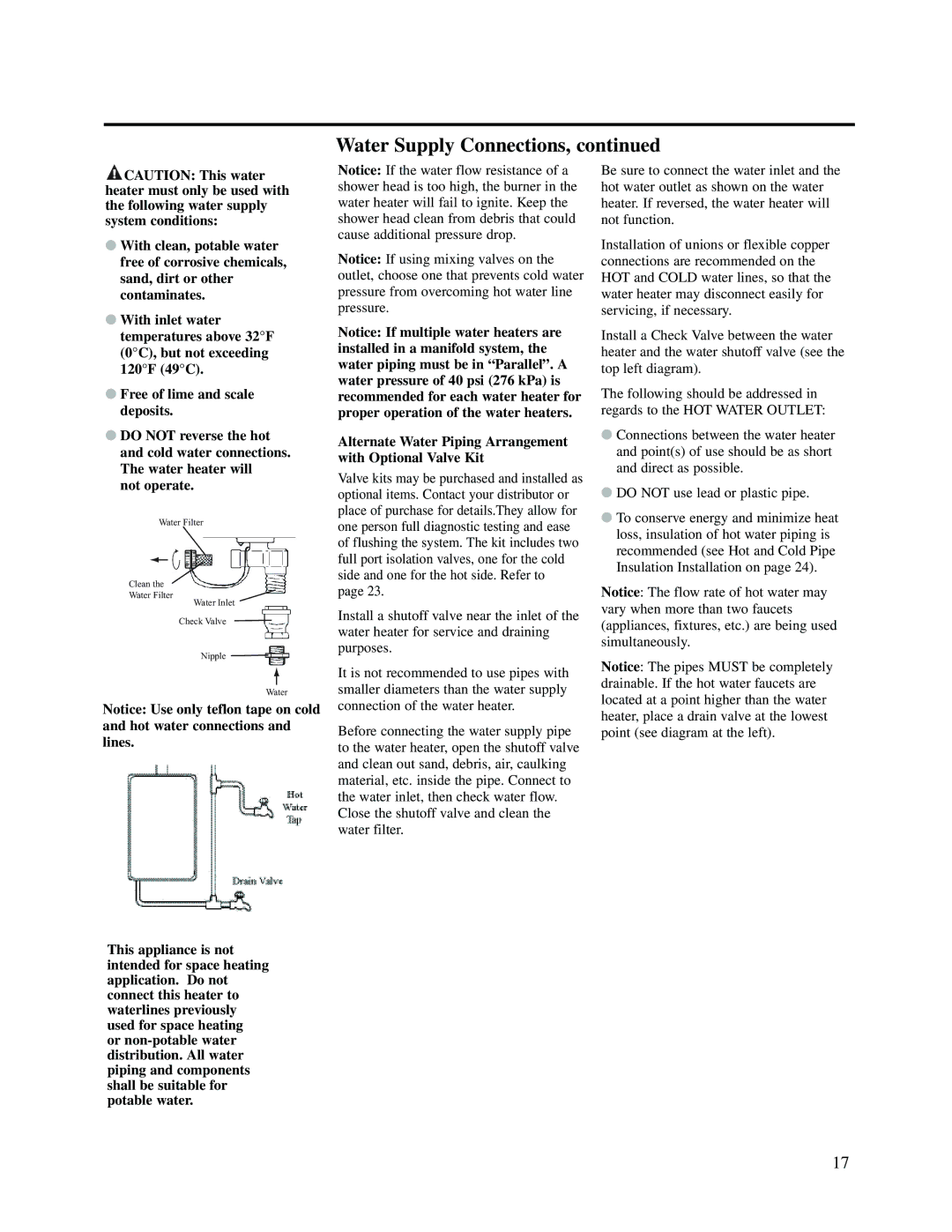 Rheem RUTG2-53(PVN)(PVP)(XN)(XP), PTG53-(PVN)(PVP)(XN)(XP) warranty Water Filter Clean Water Inlet Check Valve Nipple 