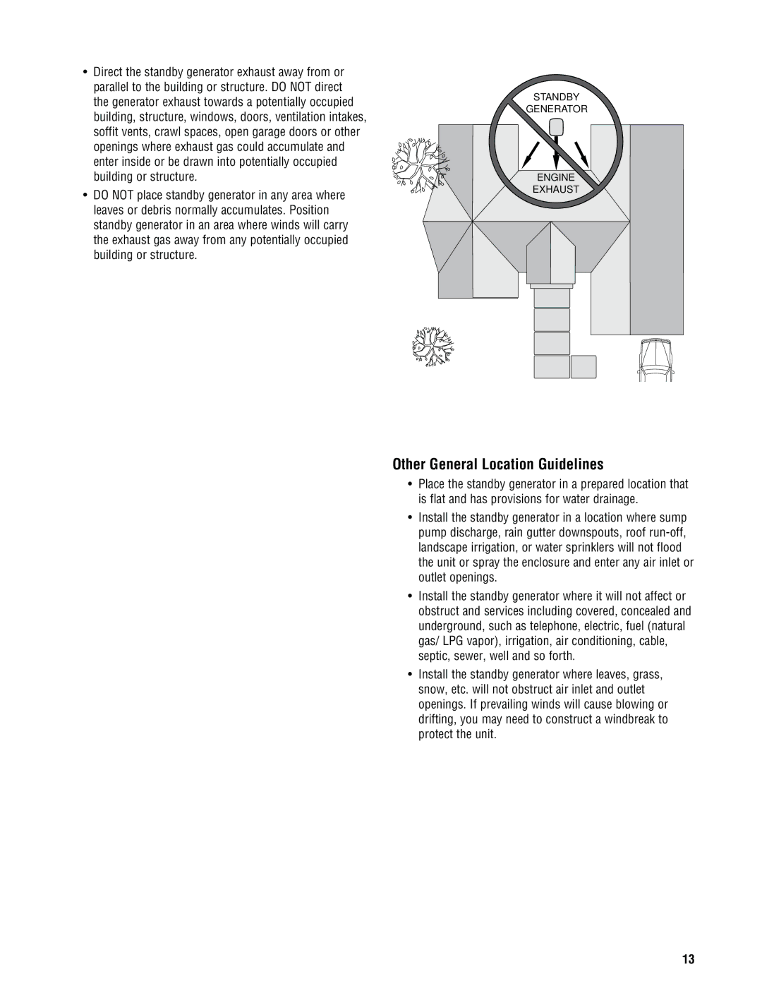 Rheem GEN16AD-E, GEN20AD-E, GEN15ADC-E, Rheem / Ruud standby generator installation manual Other General Location Guidelines 