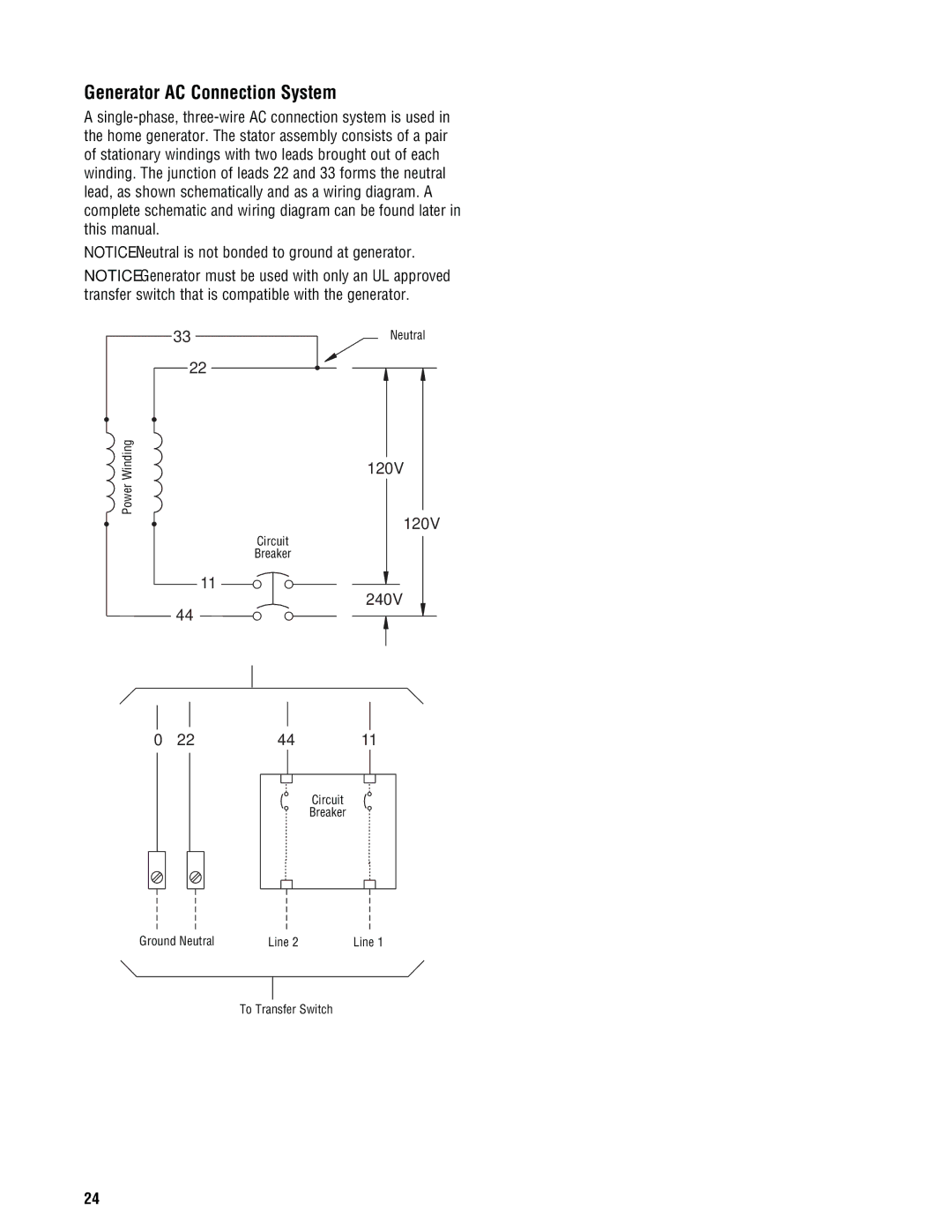 Rheem GEN20AD-E, GEN16AD-E, GEN15ADC-E, Rheem / Ruud standby generator installation manual Generator AC Connection System 