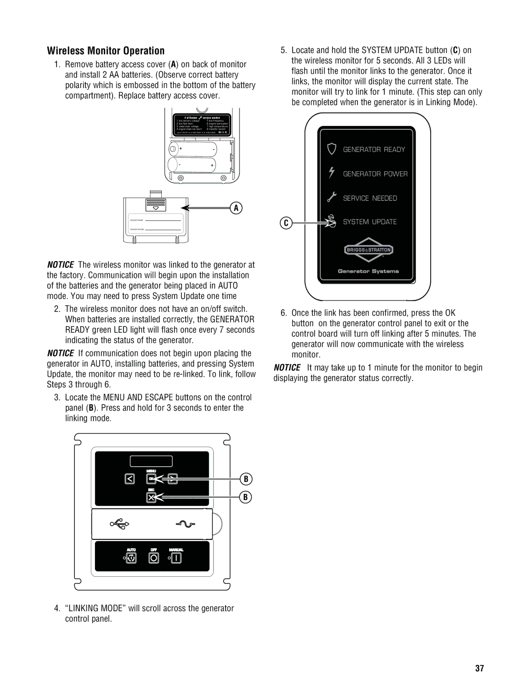 Rheem GEN16AD-E, GEN20AD-E, GEN15ADC-E, Rheem / Ruud standby generator Wireless Monitor Operation, SystemSYSTEM UPDATEupdate 