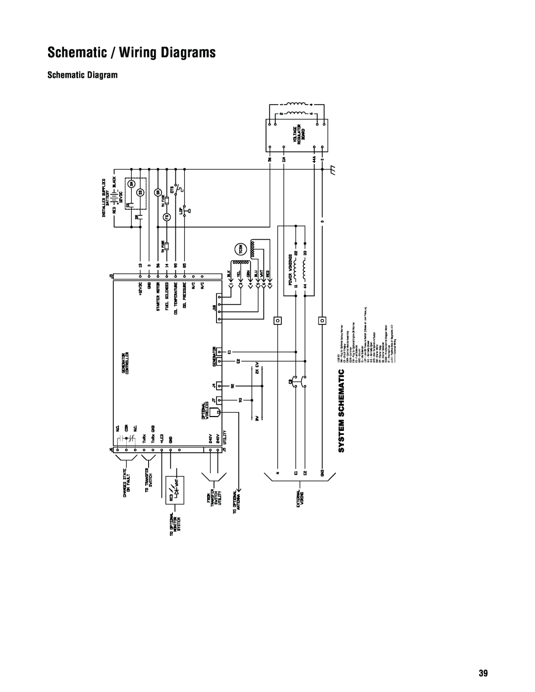 Rheem Rheem / Ruud standby generator, GEN20AD-E, GEN16AD-E, GEN15ADC-E Schematic / Wiring Diagrams, Schematic Diagram 