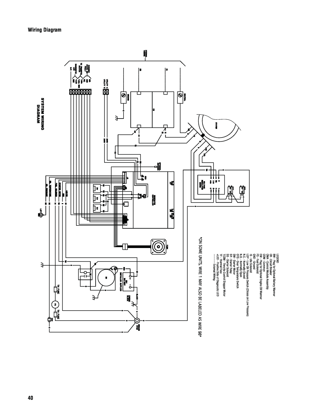 Rheem GEN20AD-E, GEN16AD-E, GEN15ADC-E installation manual Wiring Diagram, ON SOME UNITS, WIRE 1 MAY ALSO BE LABELED AS WIRE 