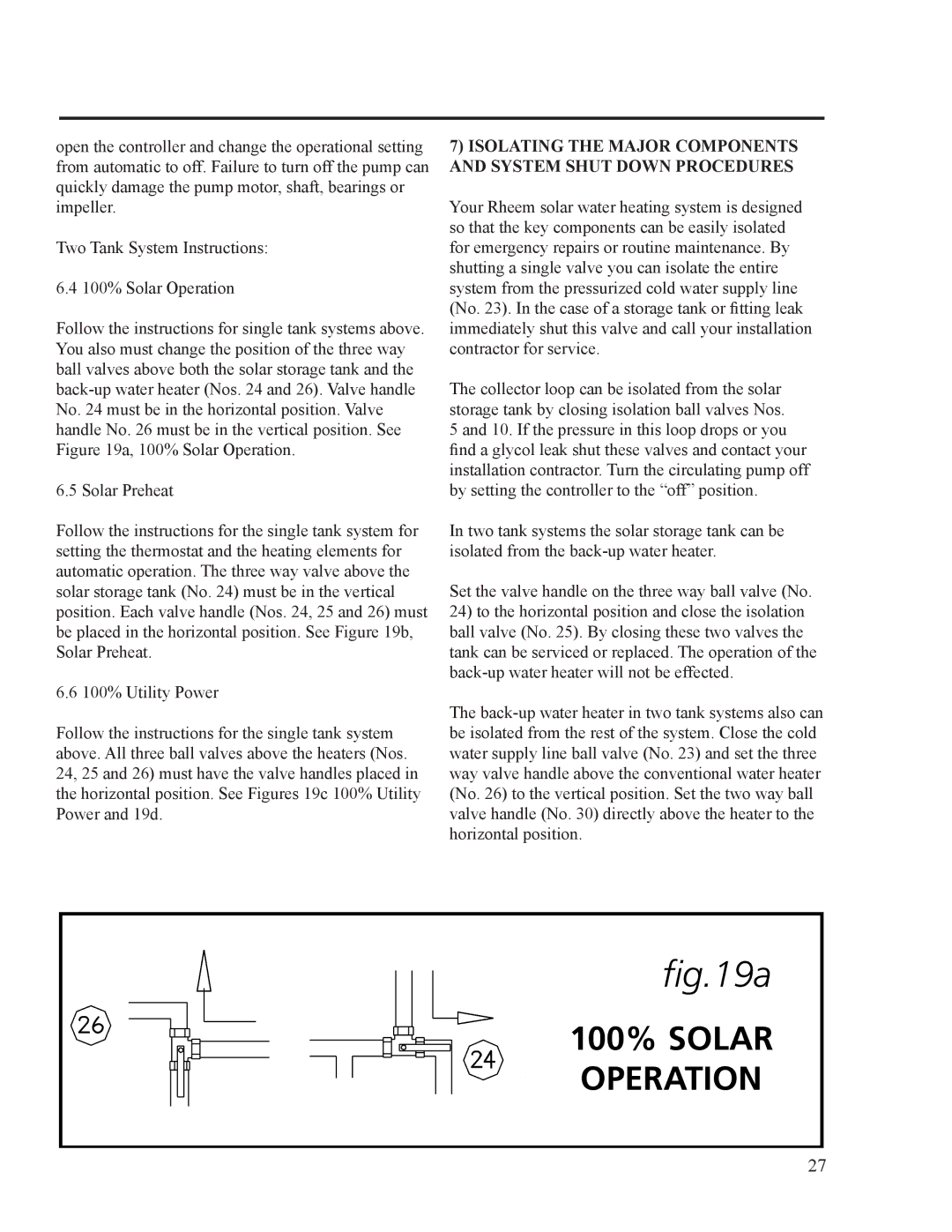 Rheem RS120-64BP, RS80-40BP, RS80-48BP installation instructions 100% Solar 