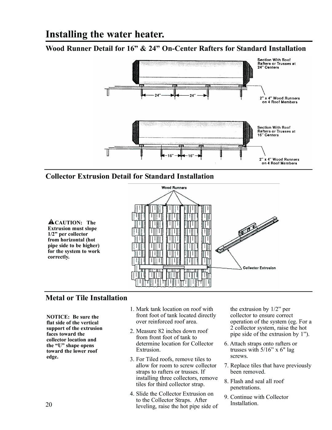 Rheem RS80-42BP, RS47-21BP installation instructions Installing the water heater 