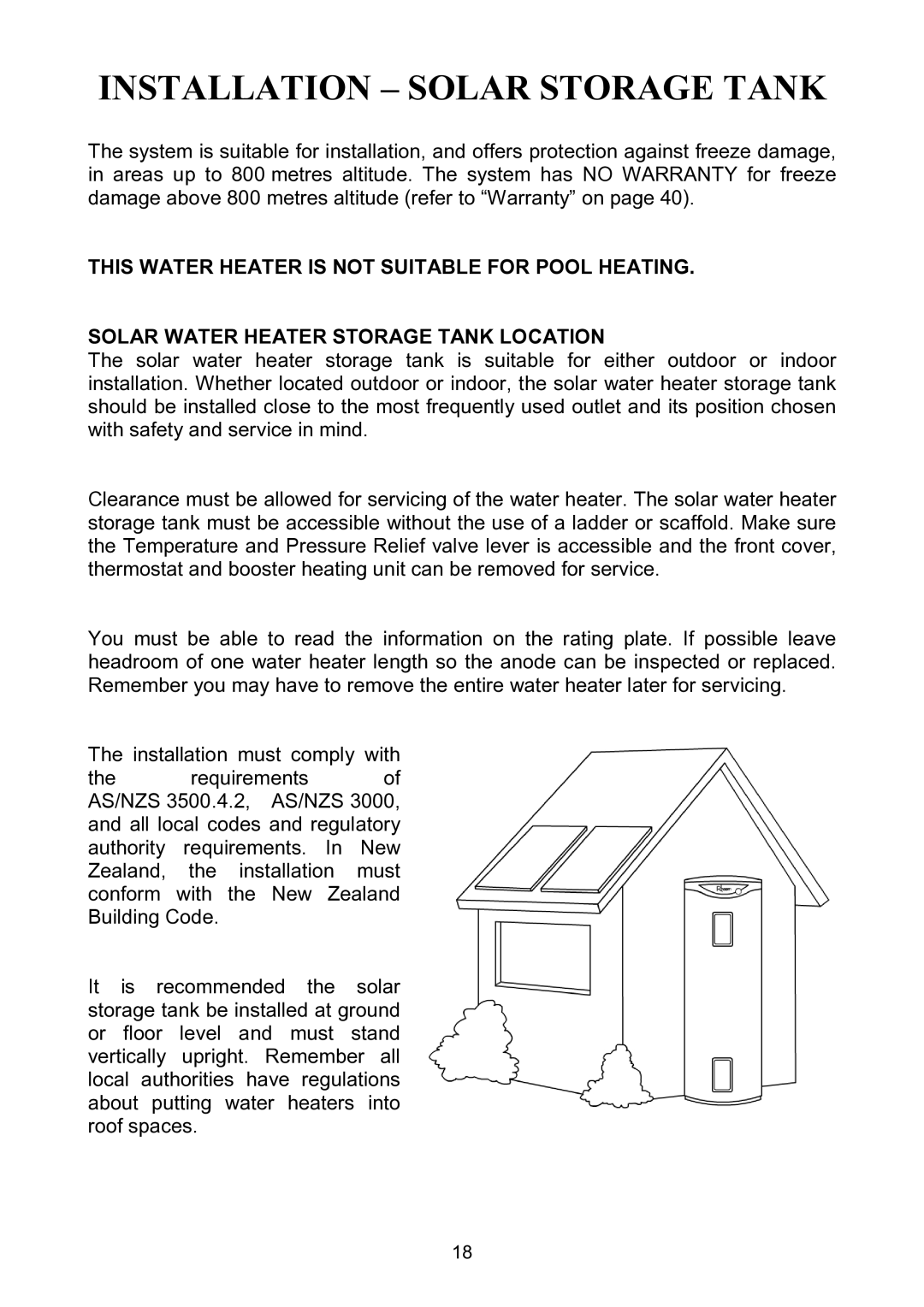 Rheem Solar Loline Conversion Kit Electric Wter Heater installation instructions Installation Solar Storage Tank 