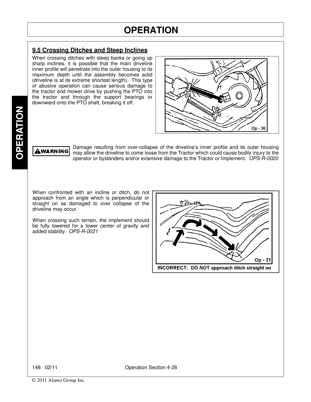 Rhino Mounts 148 manual Crossing Ditches and Steep Inclines 