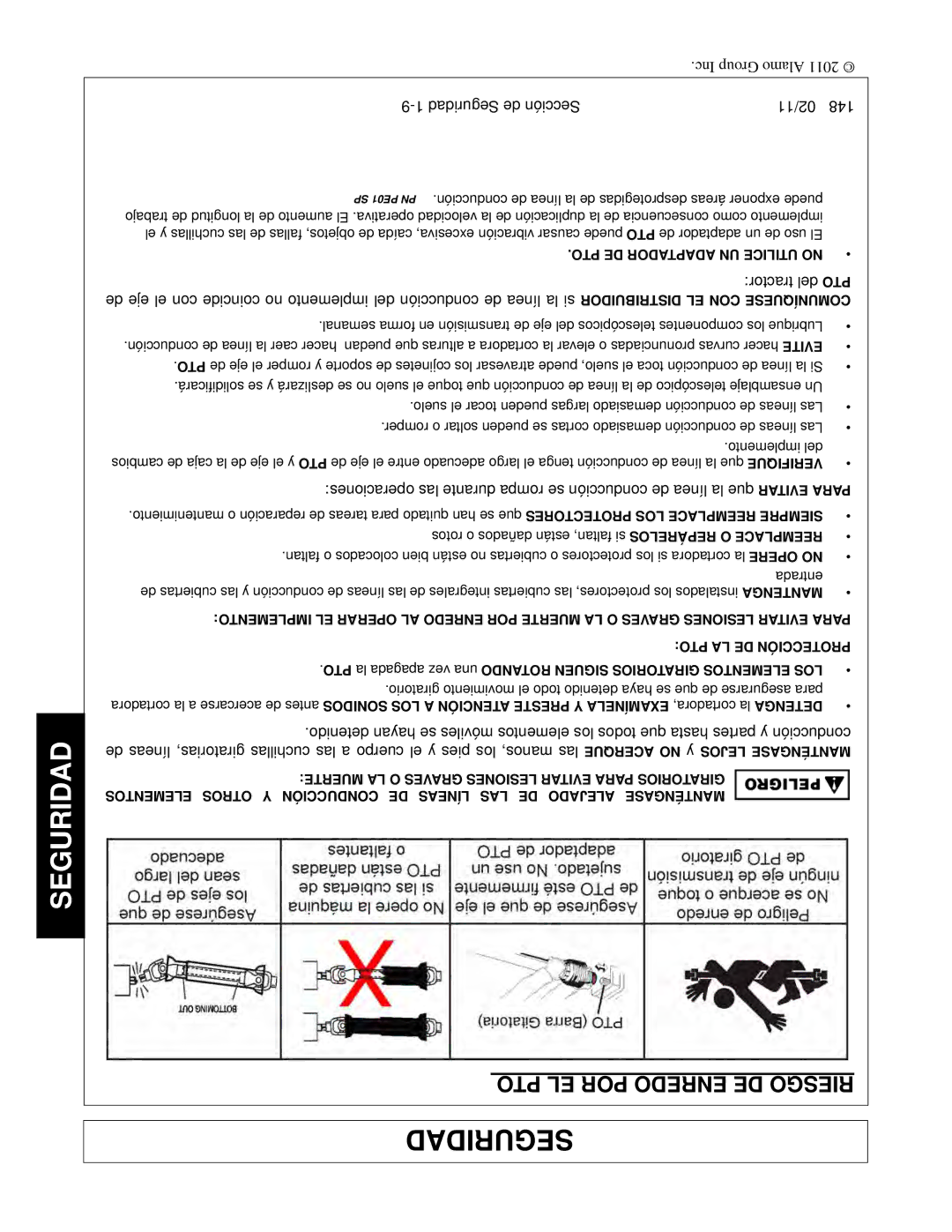 Rhino Mounts 148 manual PTO EL POR Enredo DE Riesgo, PTO LA DE Protección 