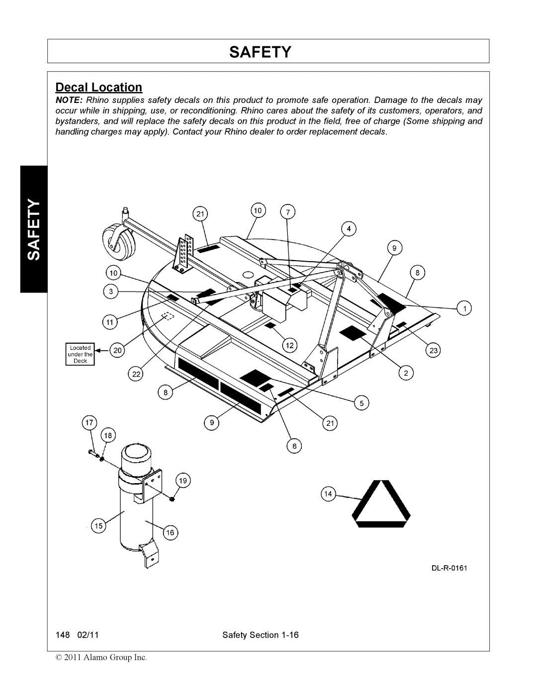 Rhino Mounts 148 manual Decal Location 