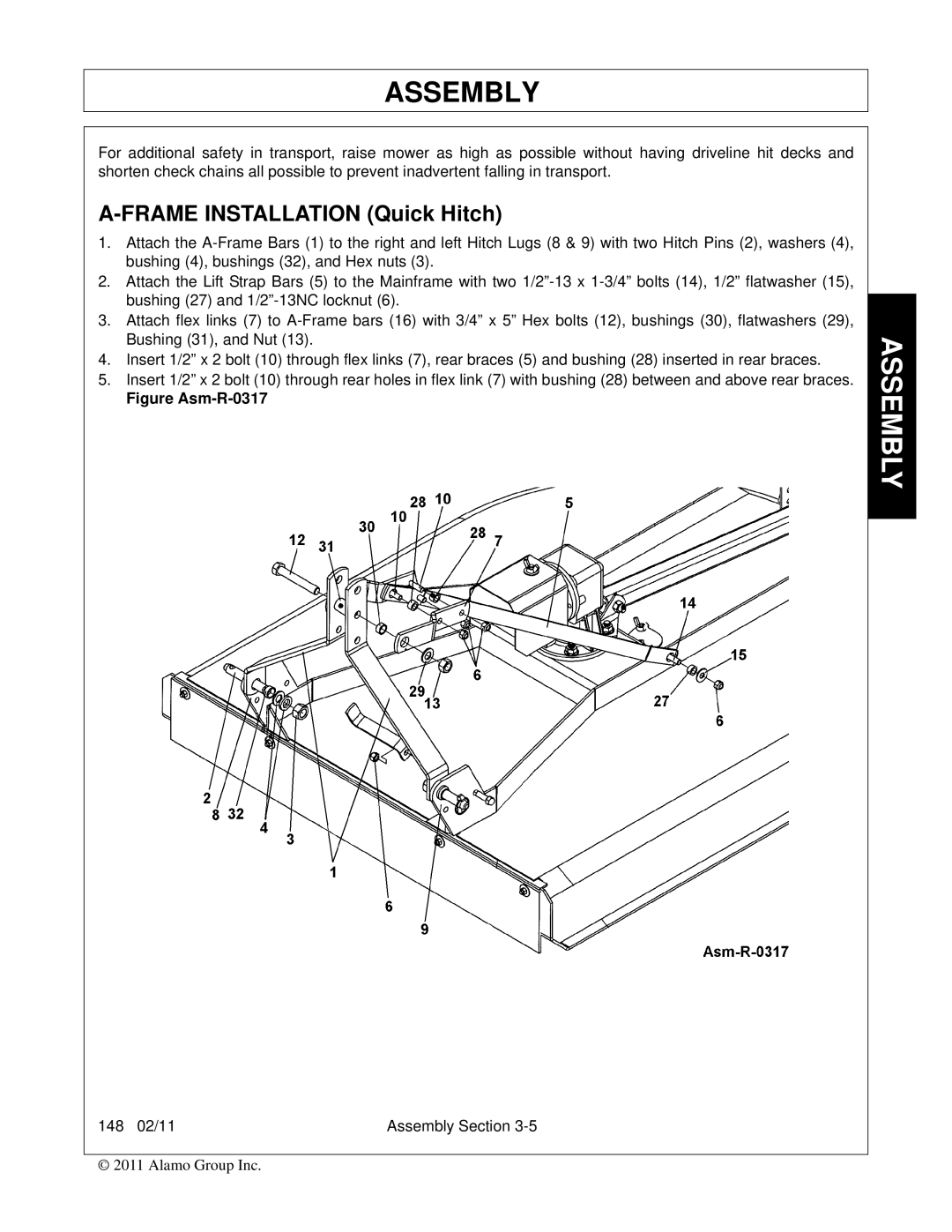 Rhino Mounts 148 manual Frame Installation Quick Hitch 