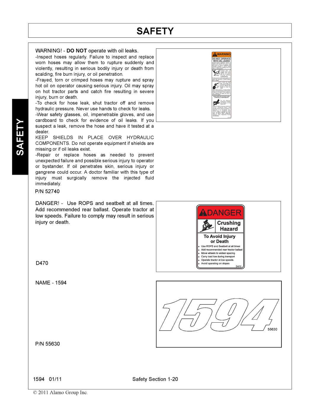 Rhino Mounts manual D470 Name 1594 01/11 Safety Section 