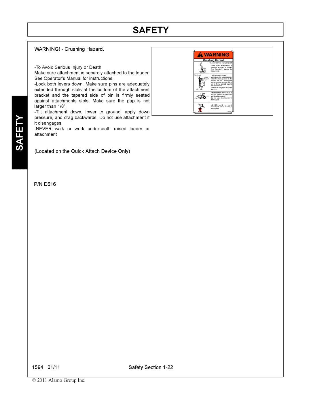 Rhino Mounts 1594 manual Safety 