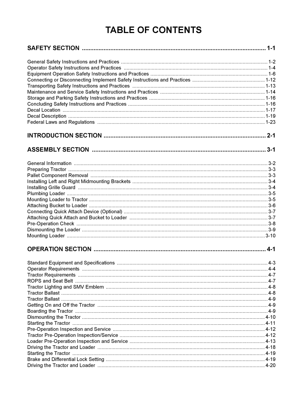 Rhino Mounts 1594 manual Table of Contents 